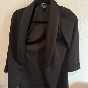 Black Blazer with Rolled Sleeves